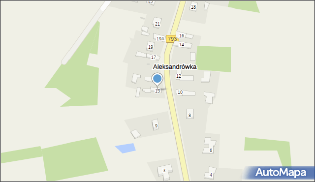 Aleksandrówka, Aleksandrówka, 13, mapa Aleksandrówka