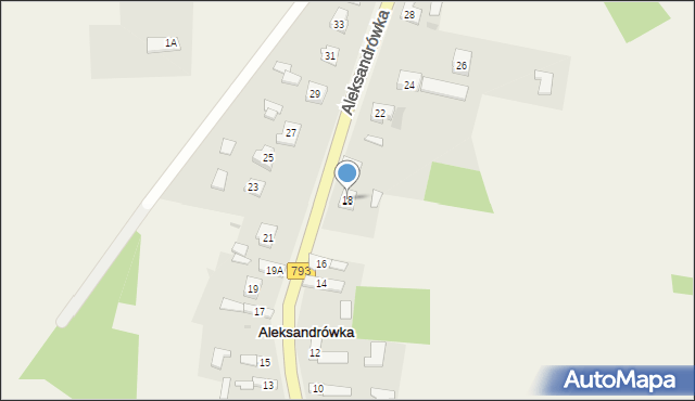 Aleksandrówka, Aleksandrówka, 18, mapa Aleksandrówka