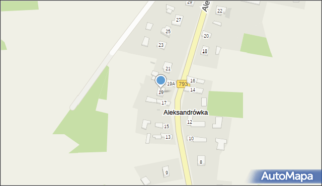 Aleksandrówka, Aleksandrówka, 19, mapa Aleksandrówka