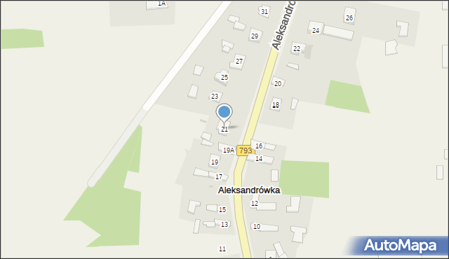Aleksandrówka, Aleksandrówka, 21, mapa Aleksandrówka
