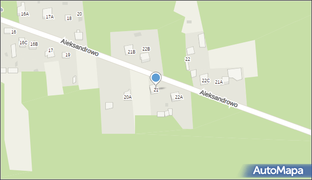 Aleksandrowo, Aleksandrowo, 21, mapa Aleksandrowo