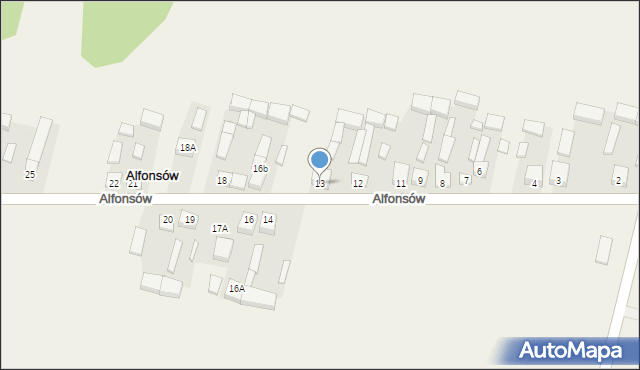 Alfonsów, Alfonsów, 13, mapa Alfonsów