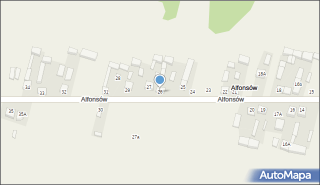 Alfonsów, Alfonsów, 26, mapa Alfonsów