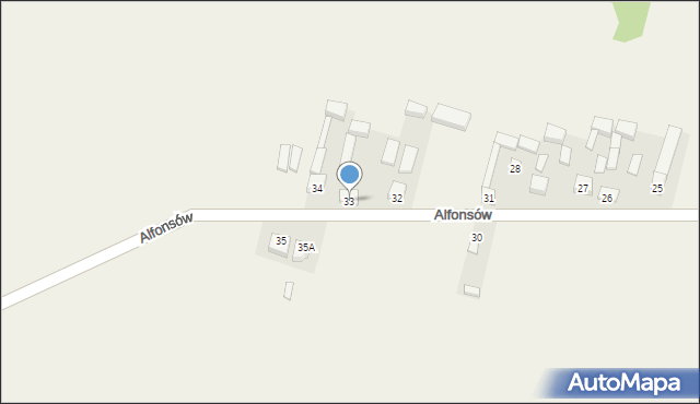 Alfonsów, Alfonsów, 33, mapa Alfonsów