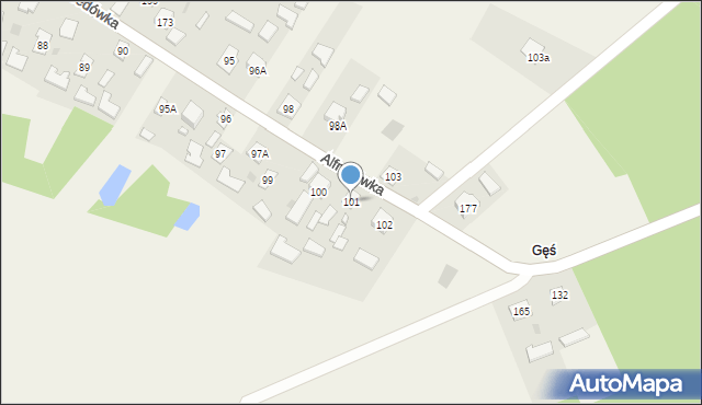Alfredówka, Alfredówka, 101, mapa Alfredówka