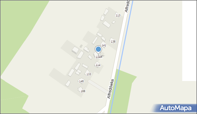 Alfredówka, Alfredówka, 114A, mapa Alfredówka