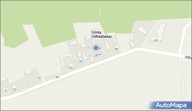 Alfredówka, Alfredówka, 147, mapa Alfredówka