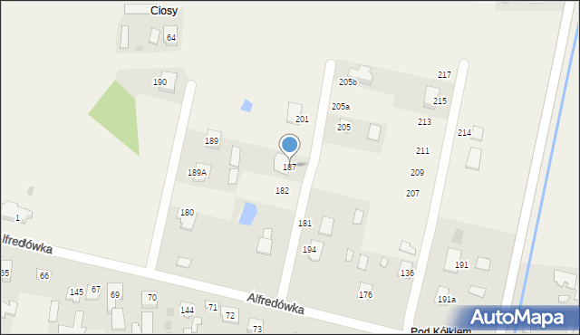 Alfredówka, Alfredówka, 187, mapa Alfredówka