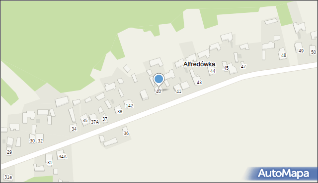 Alfredówka, Alfredówka, 40, mapa Alfredówka