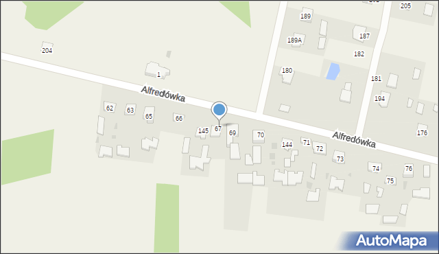 Alfredówka, Alfredówka, 68, mapa Alfredówka
