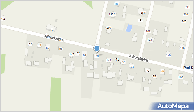 Alfredówka, Alfredówka, 70, mapa Alfredówka