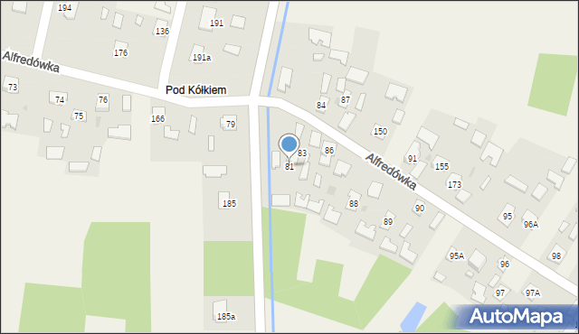 Alfredówka, Alfredówka, 81, mapa Alfredówka