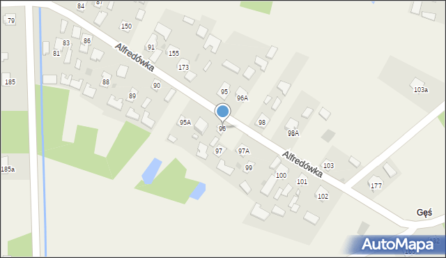 Alfredówka, Alfredówka, 96, mapa Alfredówka