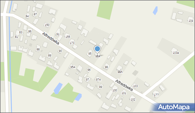 Alfredówka, Alfredówka, 96A, mapa Alfredówka