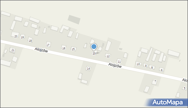 Alojzów, Alojzów, 13, mapa Alojzów