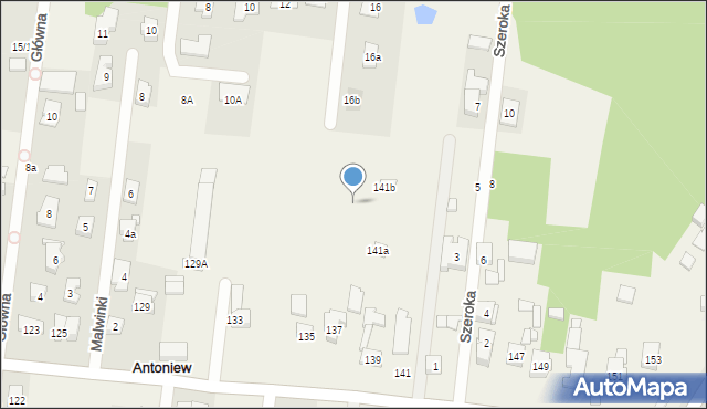 Antoniew, Aleja Pod Dębami, 16d, mapa Antoniew