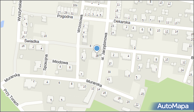 Baranów, Aleja Jarzębinowa, 18, mapa Baranów