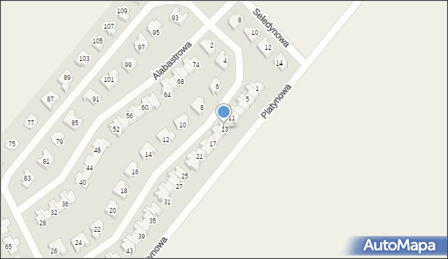 Baranowo, Alabastrowa, 13, mapa Baranowo