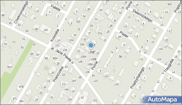 Biała Podlaska, Aleja Jana Pawła II, 106B, mapa Białej Podlaskiej