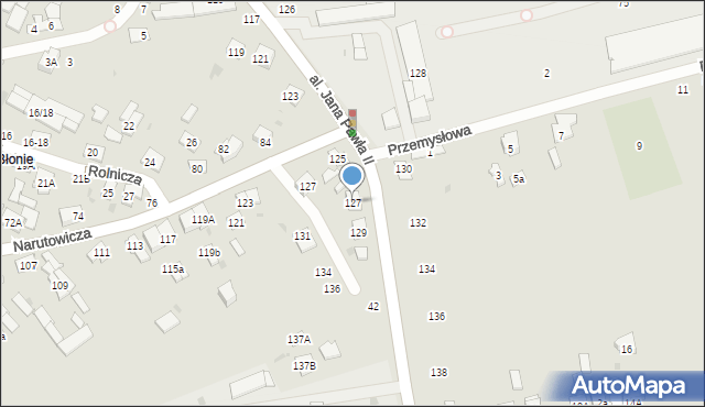 Biała Podlaska, Aleja Jana Pawła II, 127, mapa Białej Podlaskiej