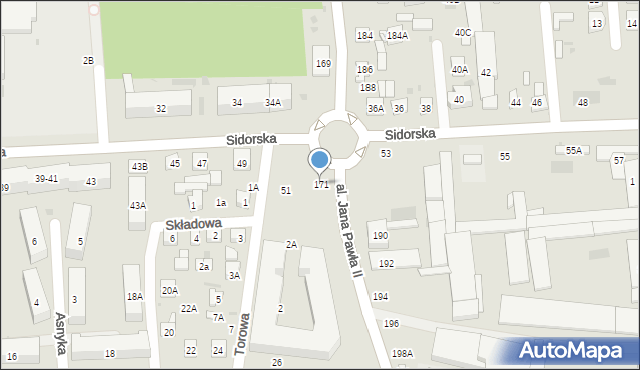 Biała Podlaska, Aleja Jana Pawła II, 171, mapa Białej Podlaskiej