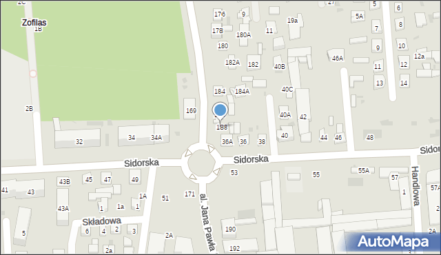 Biała Podlaska, Aleja Jana Pawła II, 188, mapa Białej Podlaskiej