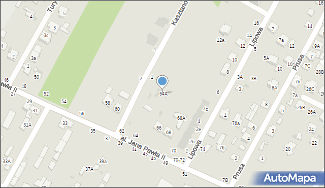Biała Podlaska, Aleja Jana Pawła II, 64A, mapa Białej Podlaskiej