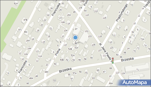 Biała Podlaska, Aleja Jana Pawła II, 99, mapa Białej Podlaskiej