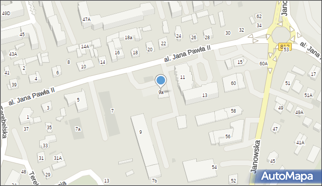 Biała Podlaska, Aleja Jana Pawła II, 9a, mapa Białej Podlaskiej