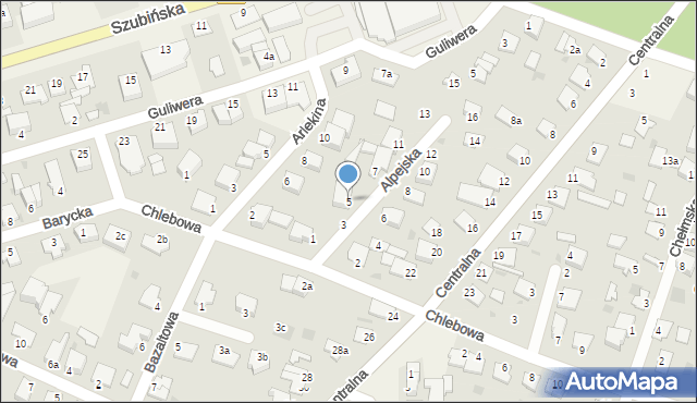 Białe Błota, Alpejska, 5, mapa Białe Błota
