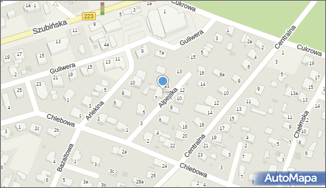 Białe Błota, Alpejska, 9, mapa Białe Błota