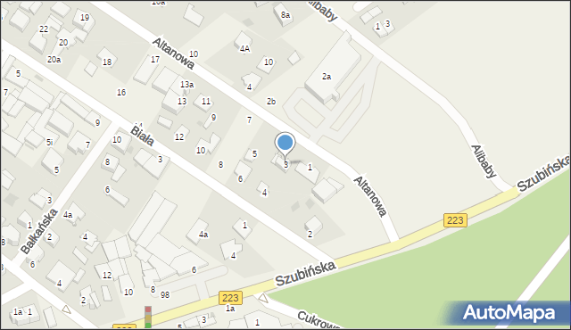 Białe Błota, Altanowa, 3, mapa Białe Błota