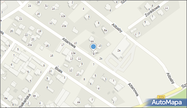 Białe Błota, Altanowa, 4, mapa Białe Błota