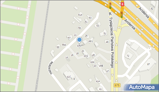 Białystok, Aleja Tysiąclecia Państwa Polskiego, 43/1, mapa Białegostoku