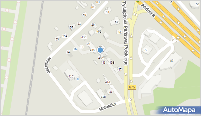 Białystok, Aleja Tysiąclecia Państwa Polskiego, 43A, mapa Białegostoku