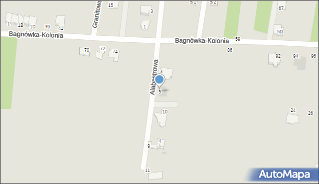 Białystok, Alabastrowa, 5, mapa Białegostoku