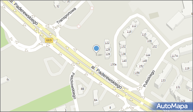 Białystok, Aleja Paderewskiego Ignacego Jana, 25a, mapa Białegostoku