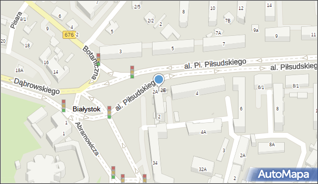 Białystok, Aleja Piłsudskiego Józefa, marsz., 2C, mapa Białegostoku