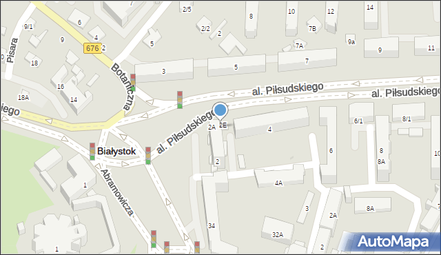 Białystok, Aleja Piłsudskiego Józefa, marsz., 2D, mapa Białegostoku