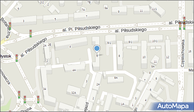 Białystok, Aleja Piłsudskiego Józefa, marsz., 6, mapa Białegostoku