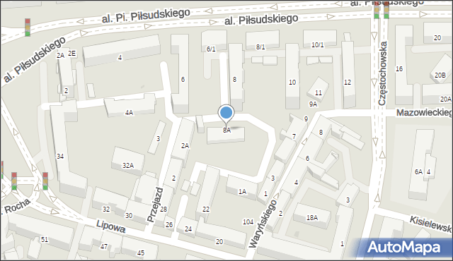 Białystok, Aleja Piłsudskiego Józefa, marsz., 8A, mapa Białegostoku
