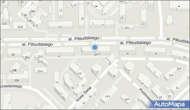 Białystok, Aleja Piłsudskiego Józefa, marsz., 24, mapa Białegostoku