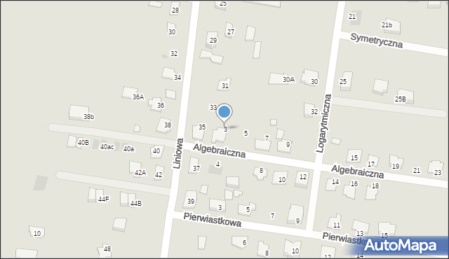 Białystok, Algebraiczna, 3, mapa Białegostoku