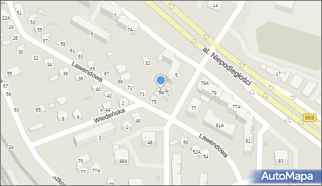 Białystok, Aleja Niepodległości, 5A, mapa Białegostoku