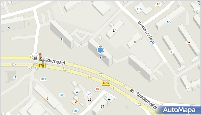 Białystok, Aleja Solidarności, 6, mapa Białegostoku
