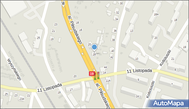 Bielsk Podlaski, Aleja Piłsudskiego Józefa, marsz., 14, mapa Bielsk Podlaski