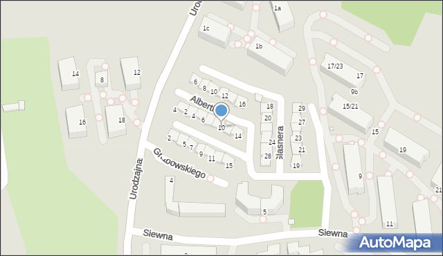 Bielsko-Biała, Alberti Kazimiery, 10, mapa Bielsko-Białej