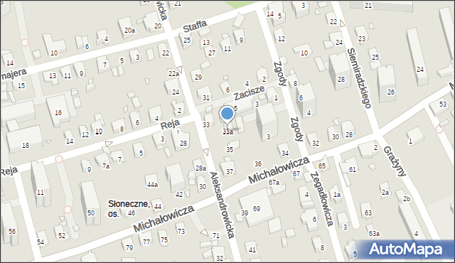 Bielsko-Biała, Aleksandrowicka, 33a, mapa Bielsko-Białej