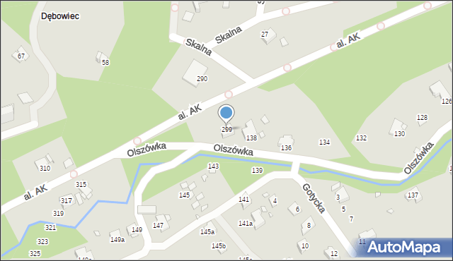 Bielsko-Biała, Aleja Armii Krajowej, 299, mapa Bielsko-Białej