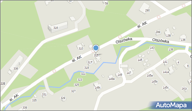 Bielsko-Biała, Aleja Armii Krajowej, 315, mapa Bielsko-Białej